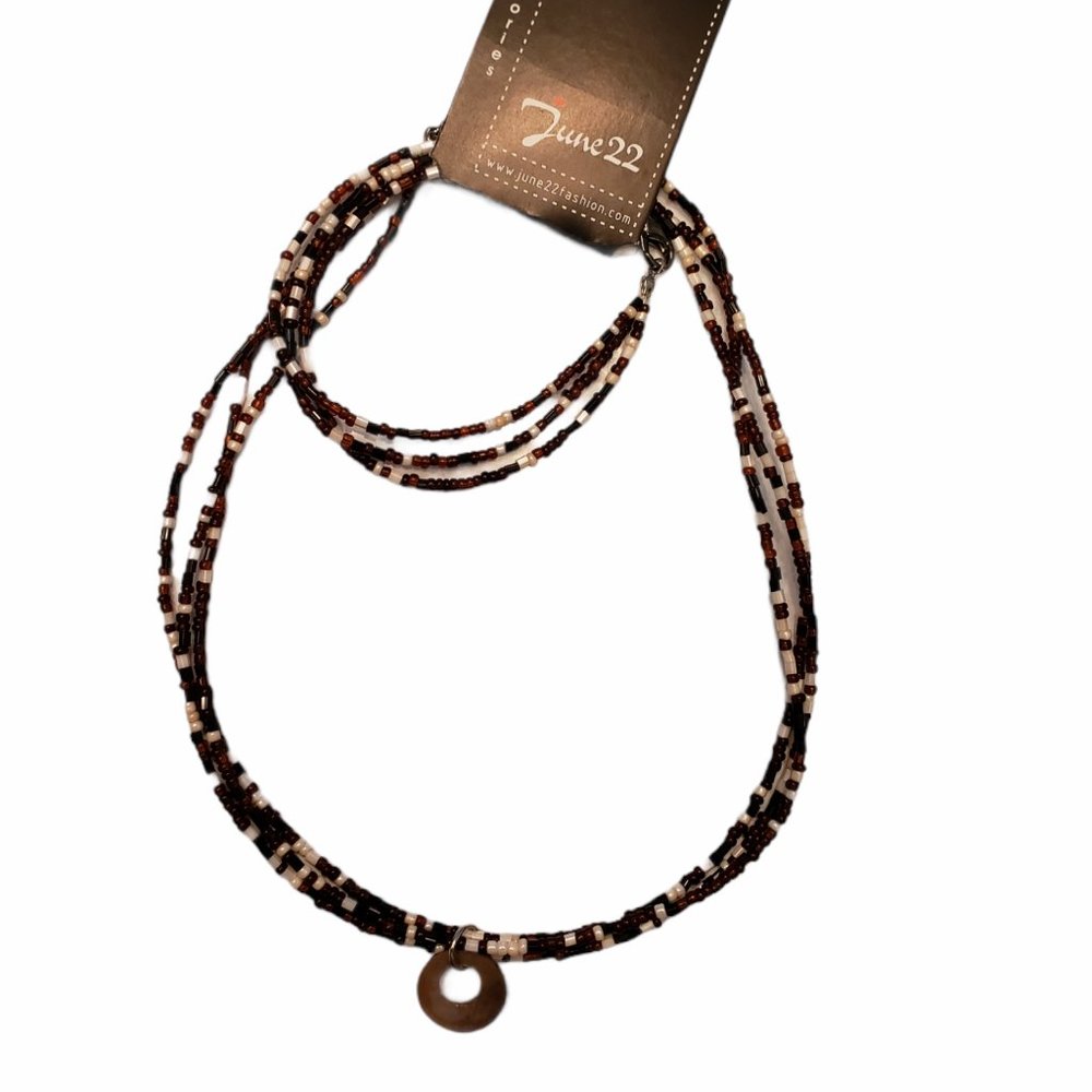 Mother of Pearl 3-tier beaded necklace & bracelet